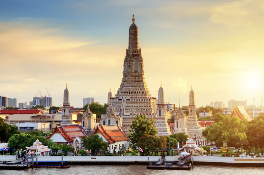 A landscape photo of a cityscape in Thailand.